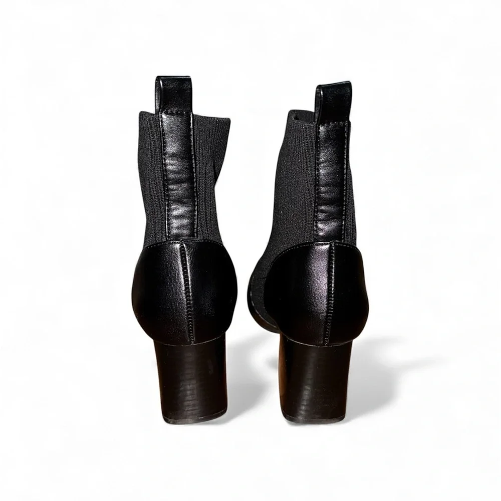 Cato Black Ribbed Sock Ankle Boots size 6 - Picture 4 of 7